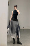 marc le bihan black and white wrap skirt 2573 E23 PMLB1
